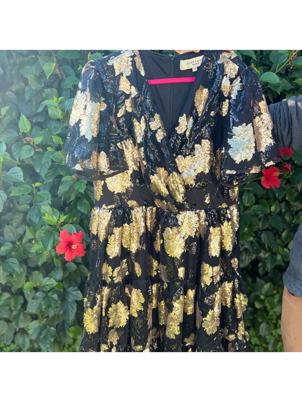 JessaKae Bette dress in Black and Gold bling dress in XL